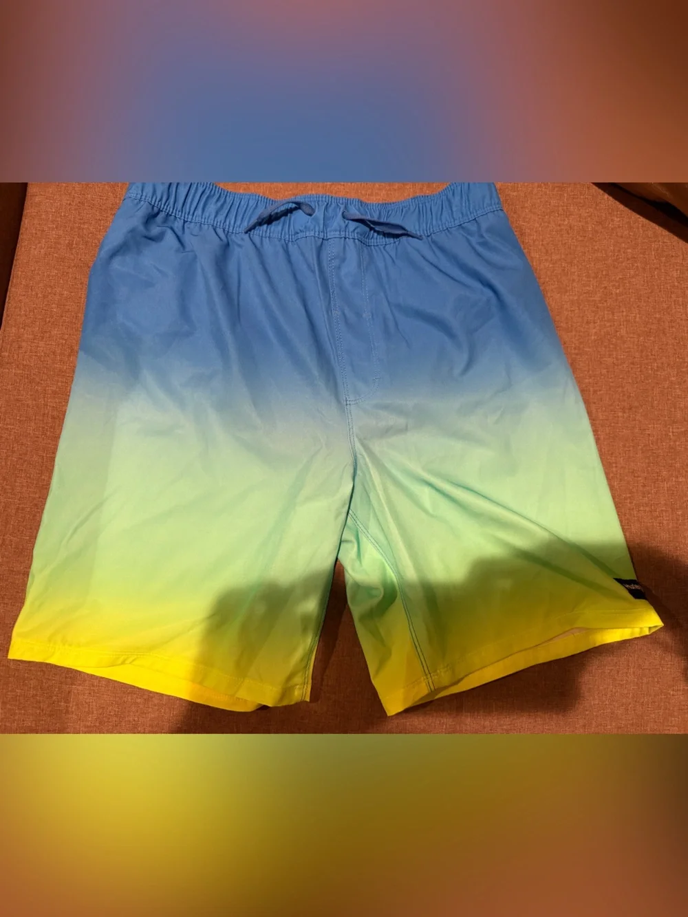 Hurley Boys Blue-Green-Yellow Ombre Swim Trunks